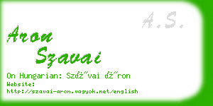 aron szavai business card